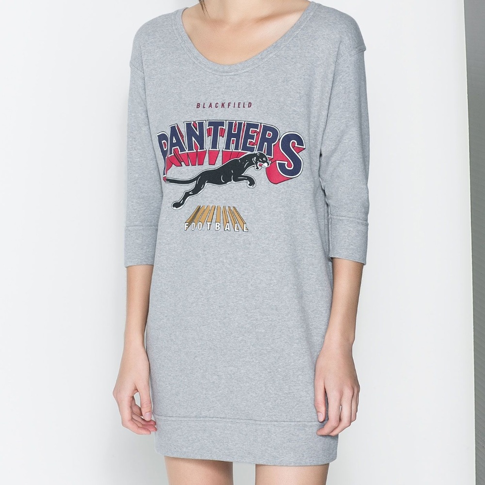 Panther Sweatshirt Dress ZARA